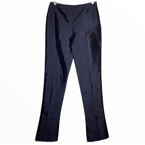 Ralph Lauren Black Label Dress Pants Straight Satin Silky Pleated Black 4